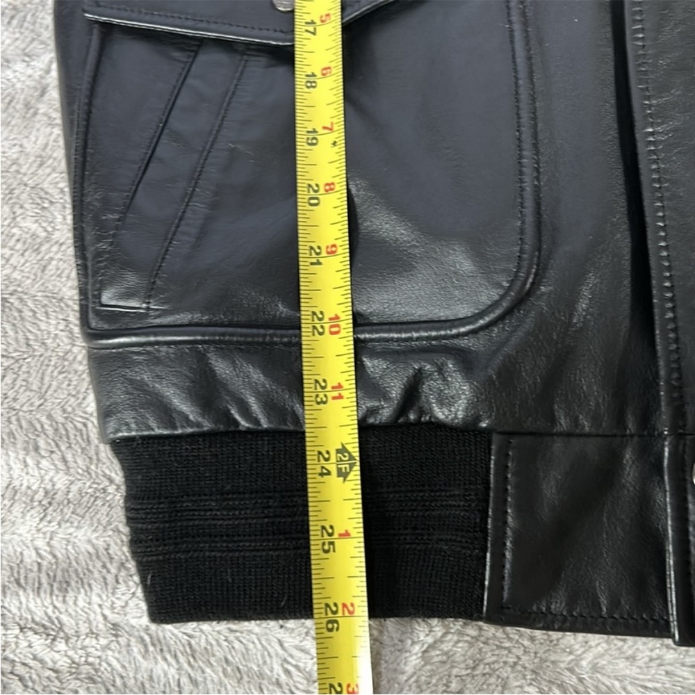 Roundtree & Yorke bomber aviator Black Leather jacket Sz S - Picture 8 of 11